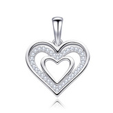 NB-4353 Stříbrný přívěšek srdíčko - srdce