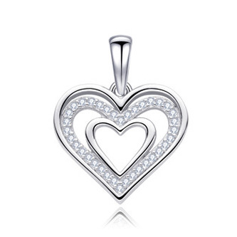 NB-4353 Stříbrný přívěšek srdíčko - srdce