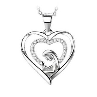 NB-4148 Stříbrný přívěšek matka a dítě - srdce
