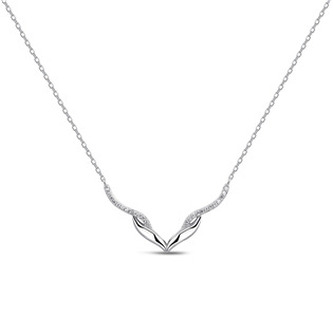 NB-2332 Střibrný náhrdelník dekorovaný zirkony