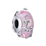 B0420 Stříbrný přívěšek korálek na náramek - květiny