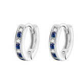 NB-3298 Stříbrné náušnice kroužky se zirkony