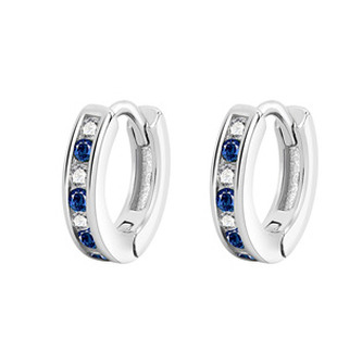 NB-3298 Stříbrné náušnice kroužky se zirkony
