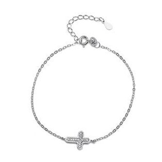 NB-1077 Dámský stříbrný náramek křížek