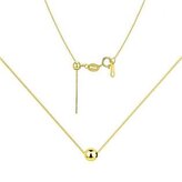 NB-2193-GD Zlacený stříbrný čtvercový náhrdelník s kuličkou 6 mm