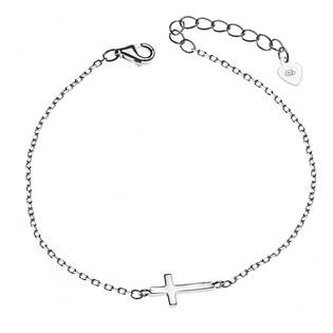 NB-1052 Dámský stříbrný náramek s křížkem