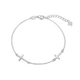 NB-1176 Dámský stříbrný náramek s křížky