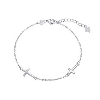 NB-1176 Dámský stříbrný náramek s křížky