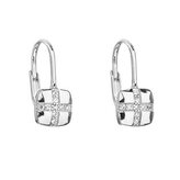 EG2208 Stříbrné náušnice se zirkony - kříže