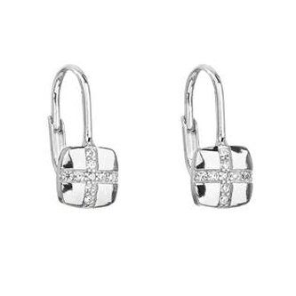 EG2208 Stříbrné náušnice se zirkony - kříže