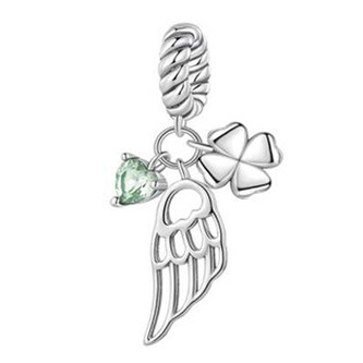 NB-8169 Stříbrný přívěšek korálek s přívěsky - křídla