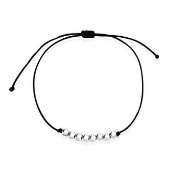 NB-1255 Textilní náramek s ozdobnými prvky z jakostního stříbra