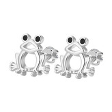 DN-0081 Stříbrné dětské náušnice žabky - zvířátka