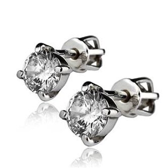 ZB29210-5 Stříbrné náušnice - zirkony 5 mm