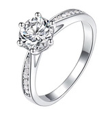 MN527-58 Stříbrný zásnubní prsten MOISSANIT