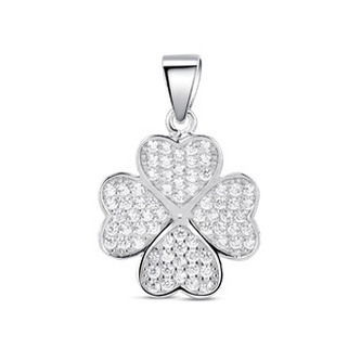 NB-4369 Stříbrný přívěšek čtyřlístek - čtyřlístky