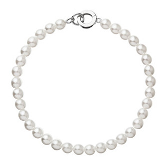 EG7256-WH Perlový náramek bílý se stříbrnou sponou
