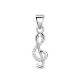 NB-4371 Stříbrný přívěšek houslový klíč - hudba