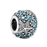 B0185 Visací stříbrný přívěšek korálek mořská hvězdice