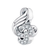 NB-8288 Stříbrný přívěšek korálek houslový klíč - hudba