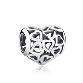 NB-8028 Stříbrný přívěšek korálek srdíčko - srdce