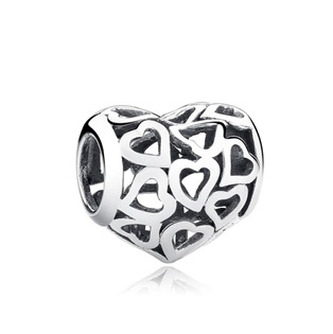 NB-8028 Stříbrný přívěšek korálek srdíčko - srdce