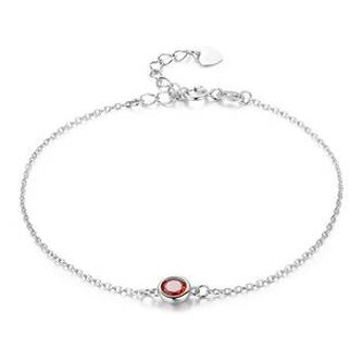 NB-1032-R Dámský stříbrný náramek s červeným zirkonem
