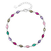 NB-1292 Dámský stříbrný náramek s barevnými kameny