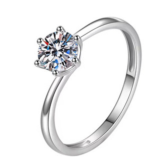 MN519-48 Stříbrný zásnubní prsten MOISSANIT