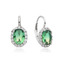 NB-3077 Stříbrné dámské náušnice duhově zelenými kameny