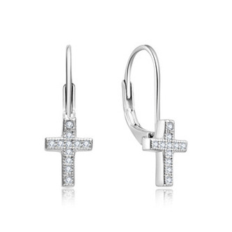 NB-3091 Stříbrné náušnice křížky