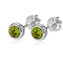 NB-3652-Z Stříbrné náušnice, zelené zirkony 4 mm