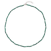 AU1007 Minerální náhrdelník přírodní Malachit, stříbro AG925