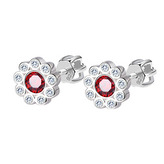 NB-3748 Stříbrné šroubovací náušnice kytičky - květiny