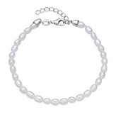 NB-1299 Stříbrný náramek s přírodními perličkami