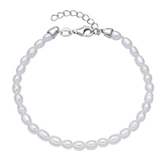 NB-1299 Stříbrný náramek s přírodními perličkami