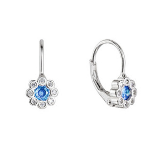 EG9008-LB Stříbrné náušnice dětské kytičky - květiny