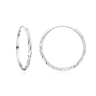 NB-3113-35 Stříbrné náušnice kruhy 35 mm
