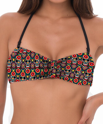 Dámské plavky 69SLAM horní díl WOMEN FLOWER SJULL MELASTI BANDEAU (XBCFKS-PA) M