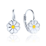 DN-0097 Stříbrné dívčí náušnice kopretiny - květiny