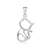 NB-4513 Stříbrný přívěsek kočka - zvířátka