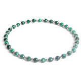 AN602-17 Minerální náramek přírodní Malachit a stříbro AG925