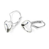 NB-0202-CR Stříbrné náušnice se srdcem Crystals from Swarovski® Crystal