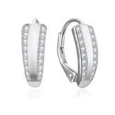 NB-3056 Dámské stříbrné náušnice se kulatými zirkony