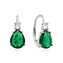 NB-3072 Stříbrné dámské náušnice zelené kapky