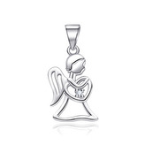 NB-4338 Stříbrný přívěšek andělíček - srdce