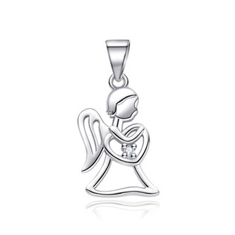 NB-4338 Stříbrný přívěšek andělíček - srdce