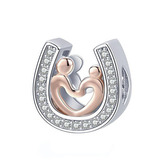 B0112 Stříbrný přívěšek korálek na náramek - rodina