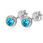 NB-3652-Q Stříbrné náušnice, tyrkysové zirkony 4 mm