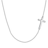 NB-2143-42 Stříbrný řetízek s bočním křížkem